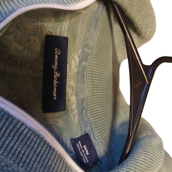 Tommy Bahamas Men's Seaform Green Pullover 1/4 Zip Jacket Size Medium - Picture 5 of 6